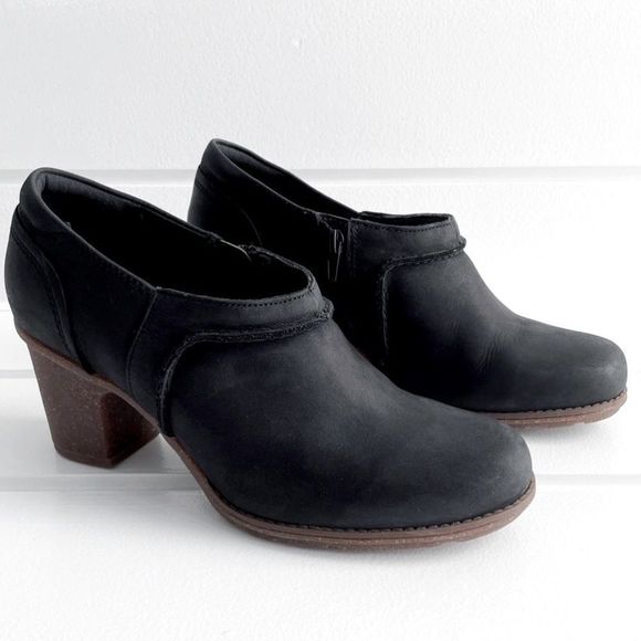 Clarks Women's Sashlin Aleta Ankle Zip Bootie In Black Leather Suede Size 10 NEW - Picture 2 of 14